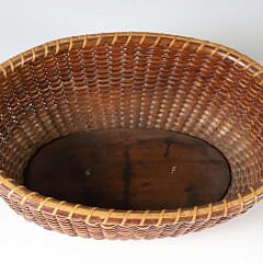 Roland Folger Small Oval Double Heart Handle Nantucket Basket, circa 1862