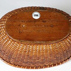 Roland Folger Small Oval Double Heart Handle Nantucket Basket, circa 1862