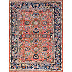 Antiqued Bijar "Maritime" Theme Hand Knotted Wool Oriental Carpet Rug