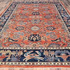 Antiqued Bijar “Maritime” Theme Hand Knotted Wool Oriental Carpet Rug