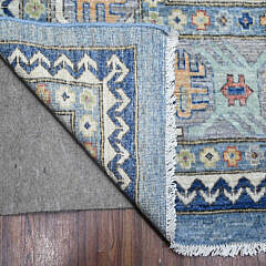 Sky Blue Fine Peshawar Hand Knotted Wool Carpet