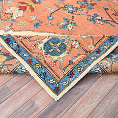 Tea Rose Peshawar Afghan Serapi Style Hand Knotted Wool Oriental Carpet Rug