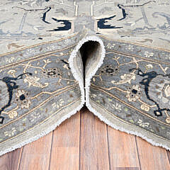 Shades of Gray Peshawar Afghan Heriz Style Handle Knotted Wool Oriental Carpet Rug