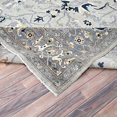 Shades of Gray Peshawar Afghan Heriz Style Handle Knotted Wool Oriental Carpet Rug