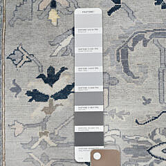 Shades of Gray Peshawar Afghan Heriz Style Handle Knotted Wool Oriental Carpet Rug