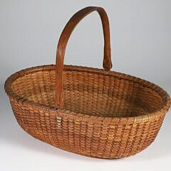 William Appleton Oval Swing Basket with Cherry Wood Base