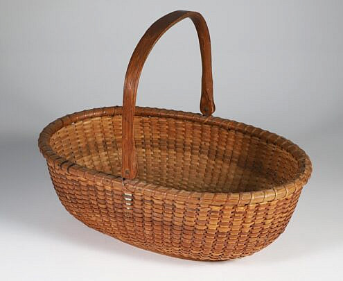 William Appleton Oval Swing Basket with Cherry Wood Base