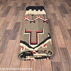 American Indian Navajo Style South West Geometric Design Flat Weave Hand Woven Wool Rug