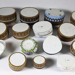 Collection of 16 French and German “Forget Me Not” Bronze Mounted Porcelain Keepsake Boxes
