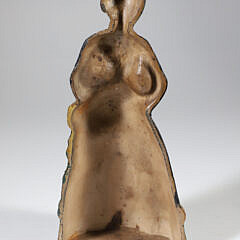 Antique Albany Foundry Painted Cast Iron Colonial Woman Doorstop