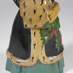 Antique Albany Foundry Painted Cast Iron Colonial Woman Doorstop