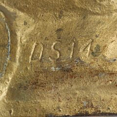 Antique Cast Iron Painted Adirondack Log Cabin Doorstop