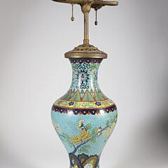 Antique Chinese Cloisonne Lamp 19th Century