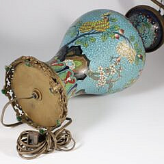 Antique Chinese Cloisonne Lamp 19th Century