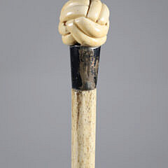 Whaler Made Turk’s Knot Grip Walking Stick, 19th Century
