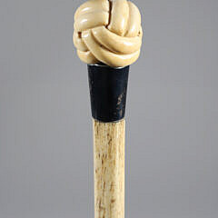 Whaler Made Turk’s Knot Grip Walking Stick, 19th Century