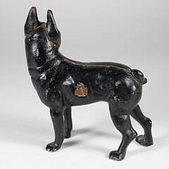Vintage Painted Cast Iron Boston Terrier Doorstop