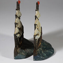 U.S.S. Constitution Painted Cast Iron Bookends