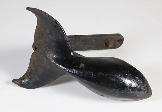 Vintage Cast Iron Whale Tail Fluke Door Knocker 