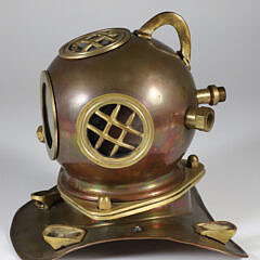 Vintage Copper and Brass Diving Helmet Rolex Style Shop Display