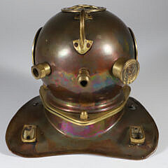 Vintage Copper and Brass Diving Helmet Rolex Style Shop Display
