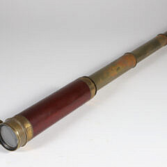Antique Brass and Wood Three-Draw Spyglass