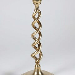 Pair of Vintage Brass Open Barley Twist Candlesticks