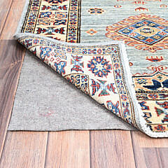 Geometric Elements Afghan Kazak Hand Knotted Wool Oriental Carpet Runner, 15 ft. 5 in.