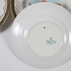 Set of 10 Homer Laughlin Niagara Antique Paint Decorated Fish Luncheon Plates
