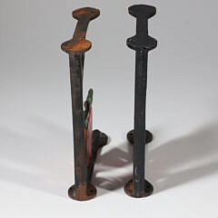Pair of Vintage Cast Iron Painted Apple Motif Shelf Brackets
