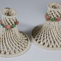 Four Pieces of Vintage Capodimonte Italian Woven Ceramics