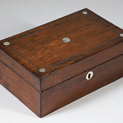 Lift Top Box With Mother of Pearl Disc Inlays, 19th Century