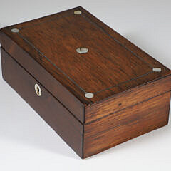 Lift Top Box With Mother of Pearl Disc Inlays, 19th Century