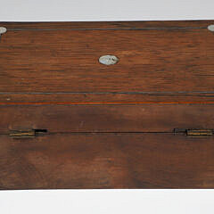 Lift Top Box With Mother of Pearl Disc Inlays, 19th Century