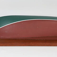 Carved and Painted Half Hull on Mahogany Plank