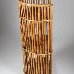 Vintage Bamboo Three-Tier Half Round Book Shelf