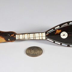 Miniature Antique Tortoiseshell and Mother of Pearl Inlaid Mandolin
