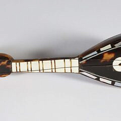 Miniature Antique Tortoiseshell and Mother of Pearl Inlaid Mandolin