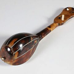 Miniature Antique Tortoiseshell and Mother of Pearl Inlaid Mandolin