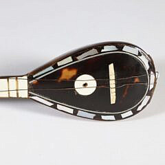 Miniature Antique Tortoiseshell and Mother of Pearl Inlaid Mandolin