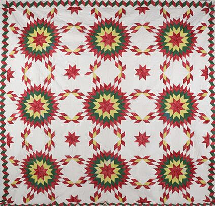 Antique "Christmas Stars" Patchwork Quilt