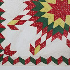 Antique “Broken Stars” Patchwork Quilt