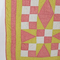 Antique Optical Allusion 9-Patch or Pinwheel Calico Patchwork Quilt