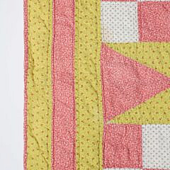 Antique Optical Allusion 9-Patch or Pinwheel Calico Patchwork Quilt