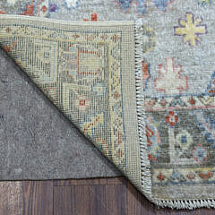 Soft Gray Angora Oushak Hand Knotted Wool Oriental Carpet Runner, 17 ft. 1 in.