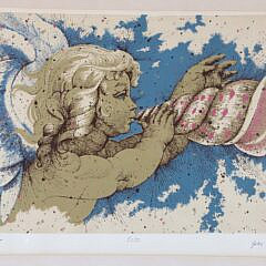 John Hall Limited Edition Hand Colored Lithograph “Sea Trumpet” Ed. #1/250