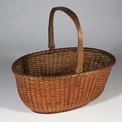 Davis Hall (1828-1905) Oval Open Swing Handle Nantucket Basket