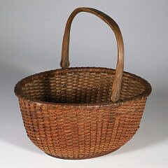 Davis Hall Oval Open Swing Handle Nantucket Basket, 19th Century