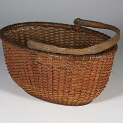 Davis Hall Oval Open Swing Handle Nantucket Basket, 19th Century