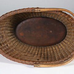 Davis Hall Oval Open Swing Handle Nantucket Basket, 19th Century